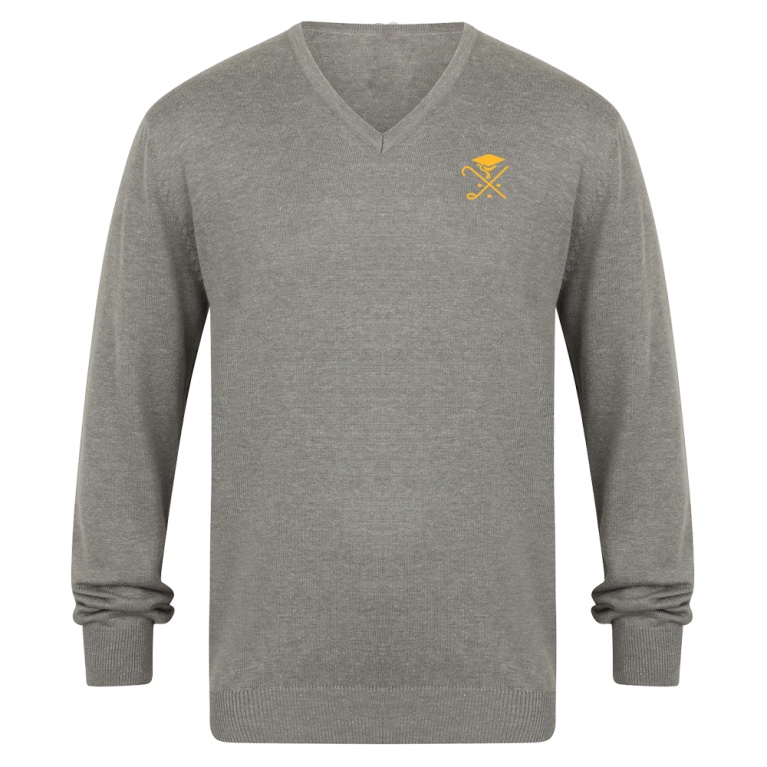 Pedagogues Golf - 12 GAUGE V-NECK JUMPER - Grey - Men's Fit