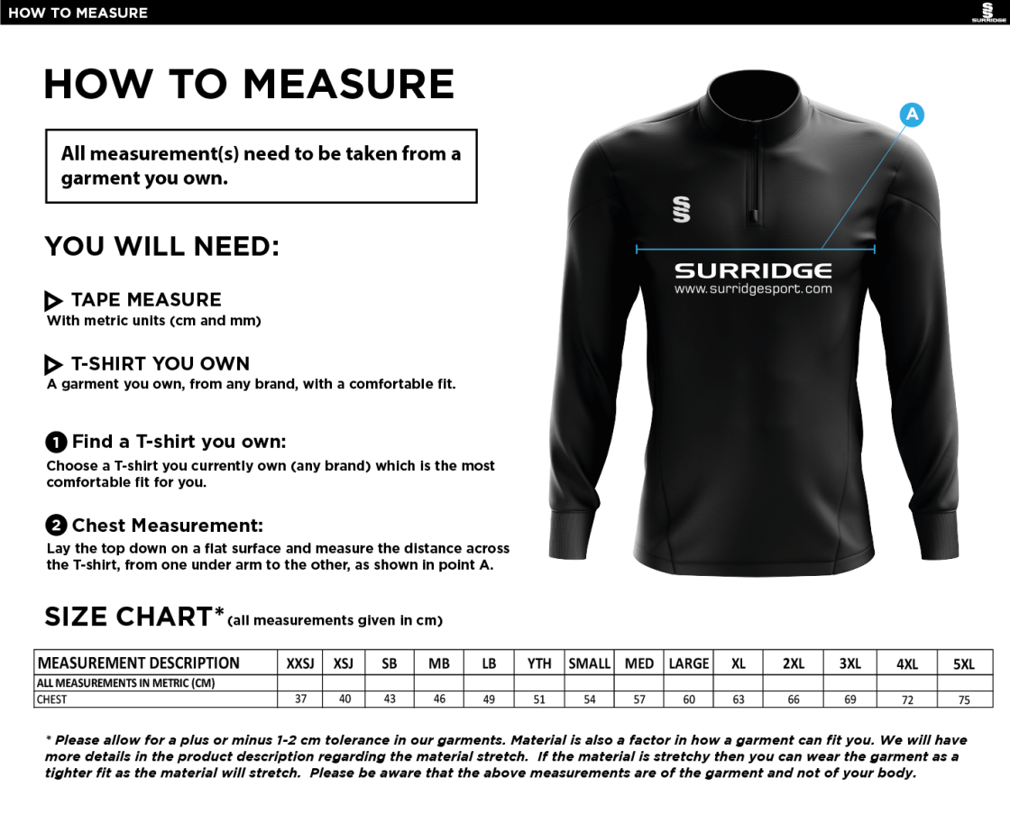 Pedagogues Golf - Fuse Performance Top - Size Guide