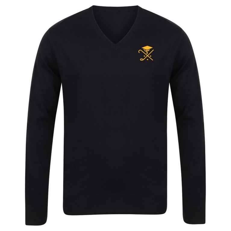 Pedagogues Golf - 12 GAUGE V-NECK JUMPER - Black - Men's Fit