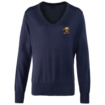 Pedagogues Golf - V-NECK KNITTED SWEATER - Navy - Women's Fit