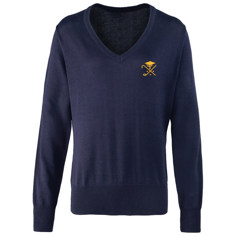 Pedagogues Golf - V-NECK KNITTED SWEATER - Navy - Women's Fit